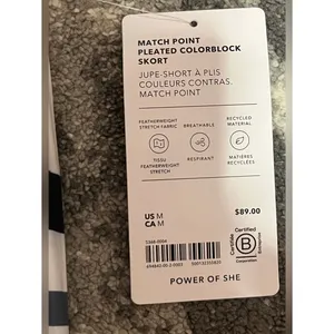 Athleta Match Point High Rise Pleated Colorblock Skort White Navy M NWT thumbnail 6