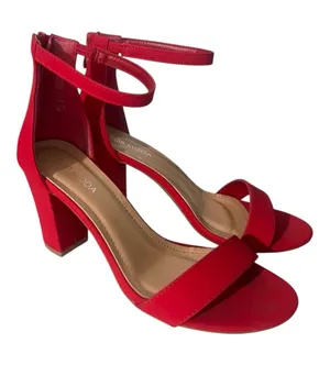 Top Moda Women’s Chunky Heels Red Strappy Size 7.5 thumbnail 1