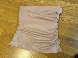 Zara Strapless Faux-Leather Top size S thumbnail 9