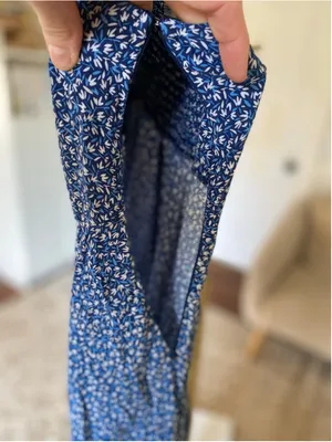 Old Navy Floral Smocked Mini Dress Fit Flare M Cottagecore Coastal Romantic Boho thumbnail 4