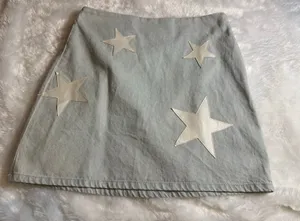 Le Lis Star Patch Denim Mini Skirt thumbnail 1