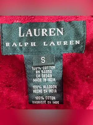 Lauren Ralph Lauren Eyelet Button Up Tunic Shirt Red Small Cottage Preppy Cotton thumbnail 9