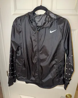 Women’s Nike Black Windbreaker Jacket with Reflective Dots. Sz MD thumbnail 1