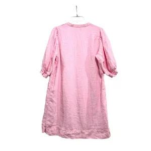 Lilly Pulitzer Pink 100% Linen V-Neck Puff Sleeve Shift‎ Dress Size 10 016977 thumbnail 2