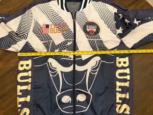 Chicago Bulls Basketball Throwback Jacket NBA Size XXL Windbreaker thumbnail 5