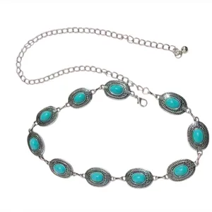 Boho Adjustable Western Metal Gem Decor Waist Chain Belt, Body‎ Belly Jewelry thumbnail 5