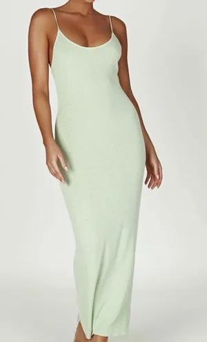 Knit Maxi Dress Pistachio Green Meshki NEW thumbnail 1