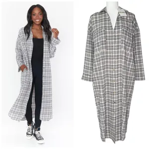 Show Me Your‎ Mumu XS Oversized Leo Button Down Tunic Shirt Dress Seersucker thumbnail 3
