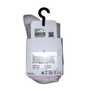 Lululemon Glitter Socks Quarter Length Blissful Pink with Silver Medium thumbnail 6