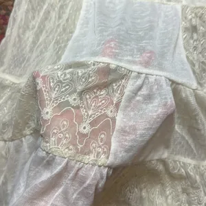 RETRO AEROPOSTALE PATCHWORK SHEER CREAM LACE CAMI TUNIC ROMANTIC BOHO thumbnail 6