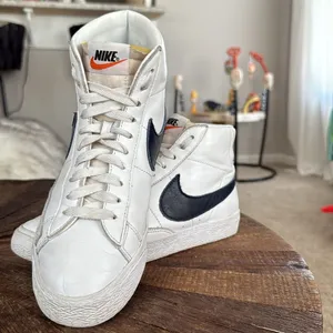 Nike Zoom Blazer Mid ISO SB Orange Label White/Navy Leather w/ Exposed Tongue thumbnail 3
