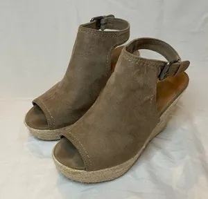 Target - Universal Thread Suede Espadrille Wedge Sandal Heels, Tan, Size 6, EUC thumbnail 1