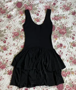 Vintage Black Ruffled Dress thumbnail 4