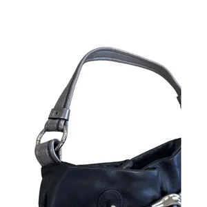B. Makowsky Womens Black & Silver Leather Hobo Handbag Purse SKU 7813 thumbnail 3