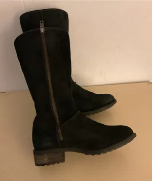 UGG women black suede tall mid calf Linford boots US 6 thumbnail 1