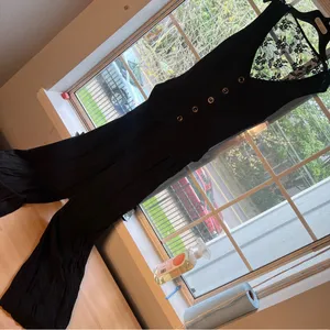Vintage 80’s 90’s Black Lace-Up Jumpsuit‎ with Relaxed Fit sz 10 Carol Anderson thumbnail 14