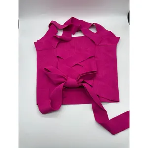 NEW NBD Tia Tie Back Top in Fuchsia Sz S Pink thumbnail 6