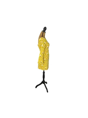 Zara Trafaluc Yellow Floral Mini Dress XS Bell Sleeve Retro 70s Twee Mod thumbnail 2