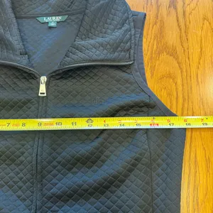 Lauren Ralph Lauren Women's M‎ Quilted Black Vest High collar Full Zip thumbnail 5
