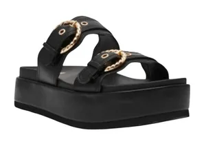 DV Dolce Vita Serpent Double Band Footbed Sandals in Black Smooth, Size 9.5 thumbnail 1