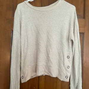 Tan Waffle Knit Long Sleeve Top thumbnail 1