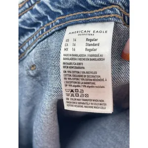 American‎ Eagle Womens Cargo Pocket Super High Rise Jogger Jeans Blue Sz 16 Bin9 thumbnail 3
