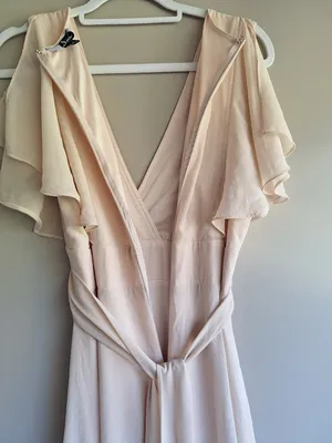 Lulus Dearly Loved Cream Flutter Sleeve Maxi Dress Size M thumbnail 13