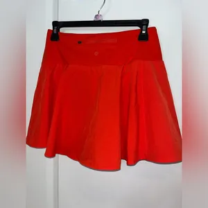 CRZ Yoga Red High Waisted Tennis Mini Pleated Skirt Spandex Inner Shorts Skort thumbnail 2