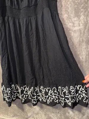 Maurices Plus Size 2X Bare Embroidered Hem Midi Dress Black NWT thumbnail 4