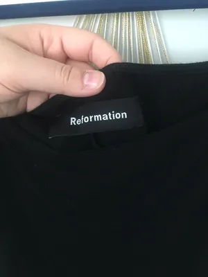 Reformation Square Neck Tee With Puff Sleeves XL Black top thumbnail 4