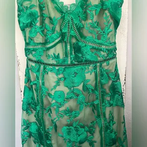 Lulus Deeply Cherish Green Lace Dress sz XS thumbnail 6