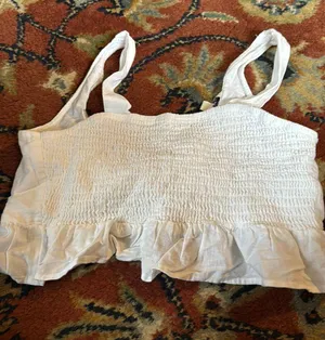 American Eagle Outfitters Cropped Linen Top thumbnail 1