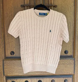 Polo by Ralph Lauren Women’s light brown Cable Knit Crewneck Sweater Size M thumbnail 1