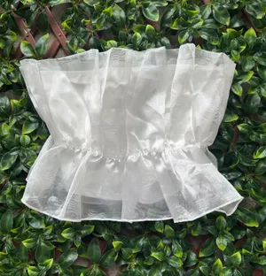 Julia by Love J White White Bandeau Top Size Large thumbnail 1