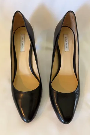 Cole Haan Grand.OS Bethany Pumps Black Leather Pointed Toe Stiletto Heels 7B thumbnail 1