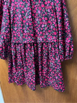 English Factory Floral Shirtdress Mini Dress 100% Cotton 3/4 Sleeves Pink Medium thumbnail 9