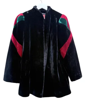 Borgazia Black Faux Fur Coat Vintage Sasson Mob Wife SZ 12/14 thumbnail 1