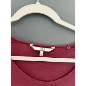 BKE Womens XL Burgundy‎ Slub Knit Grunge Fall Top Tie Cuff Long Sleeve Relaxed thumbnail 3