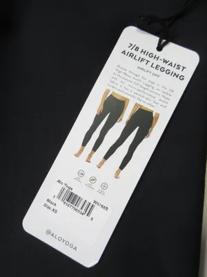 NWT Alo Yoga 7/8 High-Waist Airlift Legging in Black Stretch Workout XS thumbnail 4
