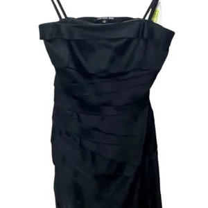 Gianni Bini NWT Black Satin Ruched Strapless Cocktail Dress Women's Size 0 Party thumbnail 5