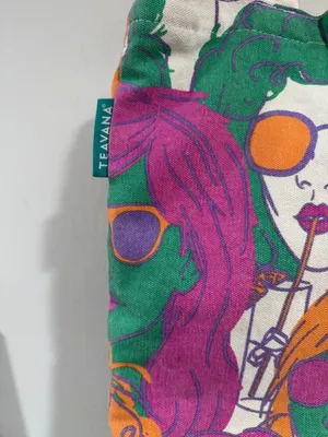 Teavana colorful Graphic Tote Bag canvas book bag reusable durable thumbnail 4