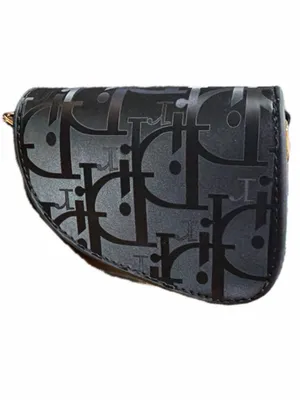 Source Unknown NWOT Mini Black D Monogram Saddle Style Fashion Purse/Keychain thumbnail 6