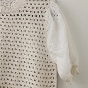 New Zara CONTRAST OPEN KNIT TOP. Medium. thumbnail 4