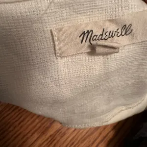 MADEWELL Skylark Top Cold Shoulder Bow Sz S Textured Ivory Boxy Relaxed Fit thumbnail 7