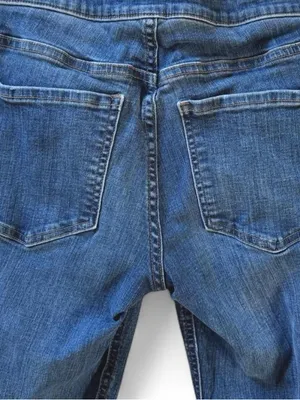 Express Stretch High-Rise Ankle Jeans Multi Button Closure Raw Hems Frayed Edges thumbnail 6