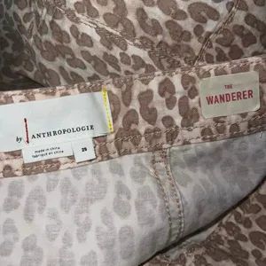 Anthropologie Pants the Wanderer Leopard Print Utility Beige Straight size 29 thumbnail 4