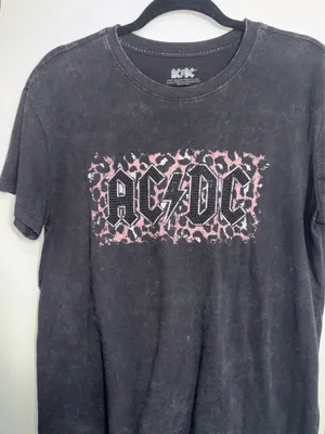 Maurices AC/DC Black Animal Print Graphic Tee Rhinestone Oversized thumbnail 5