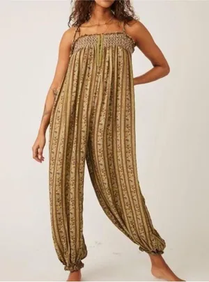 Intimately Free People Rule The World Floral Maxi Jumpsuit in Fern Combo Large thumbnail 4