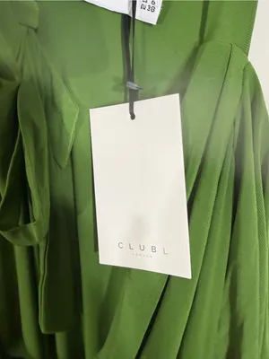 NWT Club L London Hurghada Green Plunge Long Sleeve Maxi Dress Green Size 6 thumbnail 7