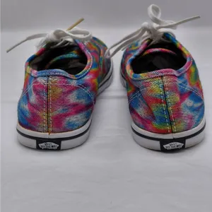 Y2K Vans Rainbow Tie-Dye Canvas Sneakers Women's 7 Skater Preppy Casual Shoes thumbnail 8